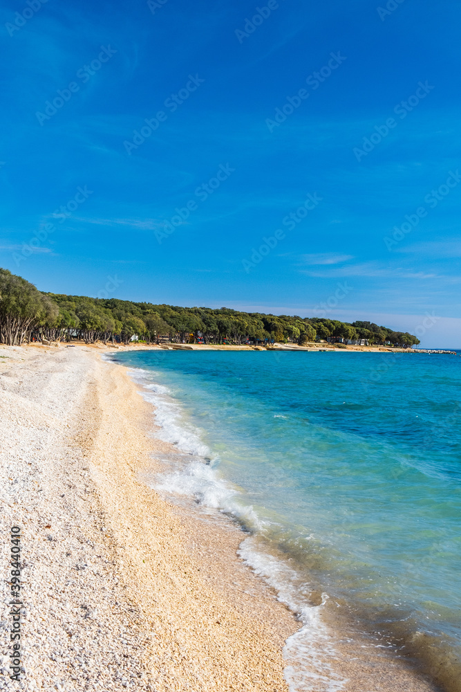 Beautiful long beach on the island of Pag in Croatia, Adriatic seascape Beautiful long beach on the island of Pag in Croatia, Adriatic seascape