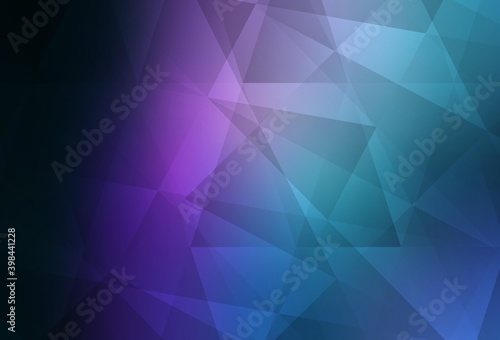 Dark Pink, Blue vector polygonal pattern.