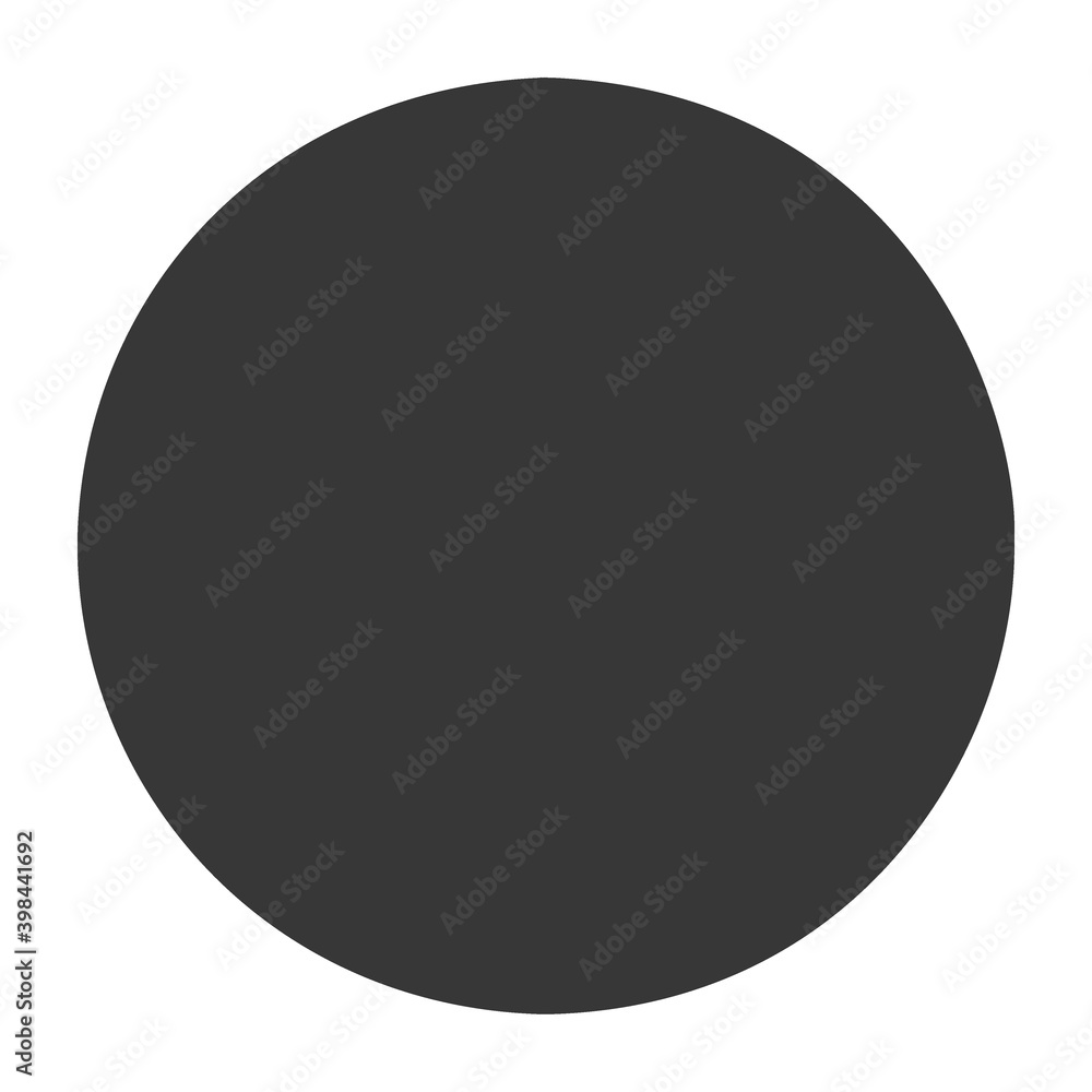 Black flat icon of circle isolated on white background