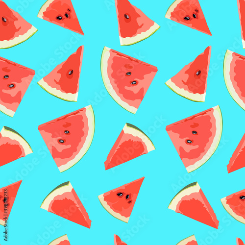 
Slices of watermelon. Seamless vector pattern.
