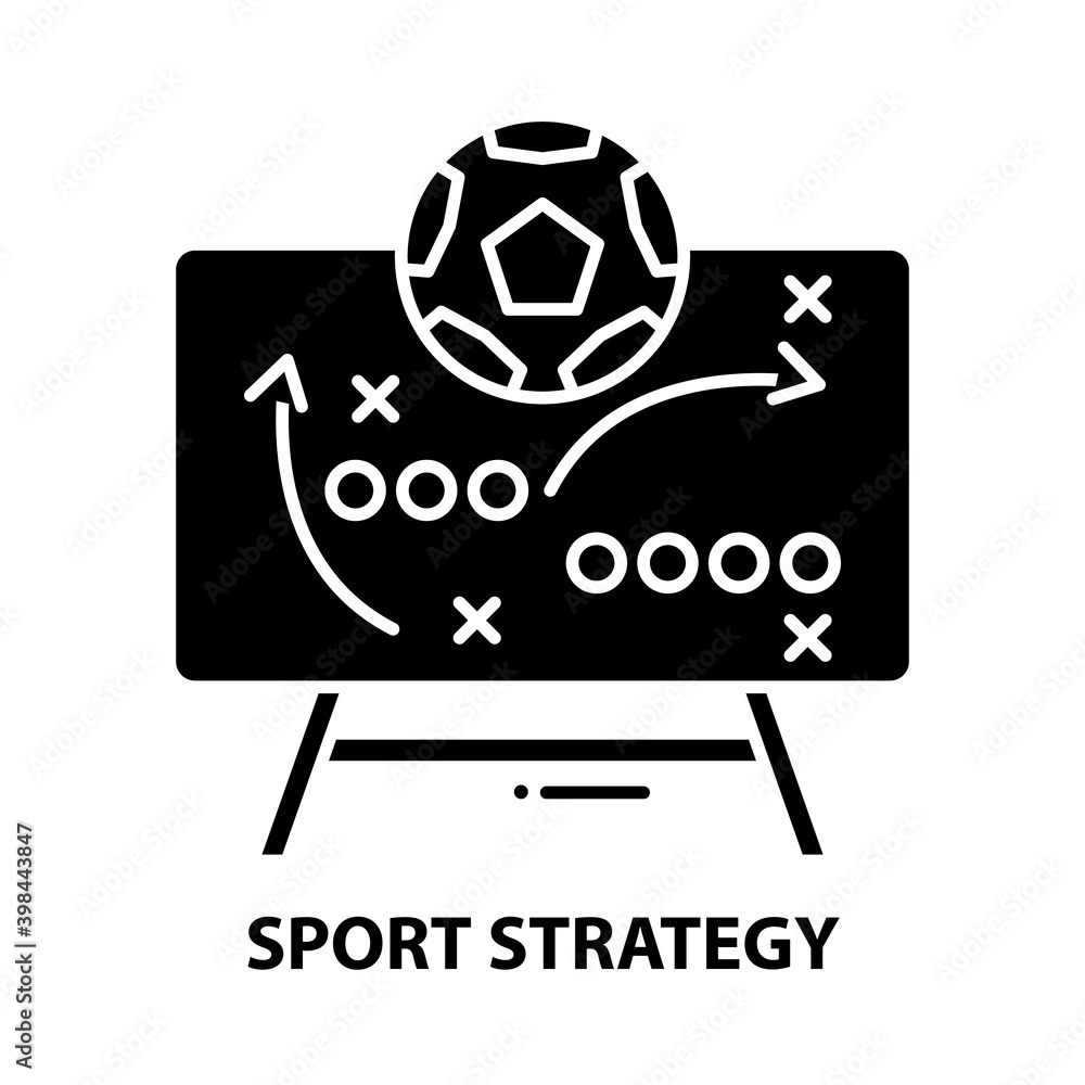 sport strategy icon, black vector sign with editable strokes, concept illustration sport strategy icon, black vector sign with editable strokes, concept illustration