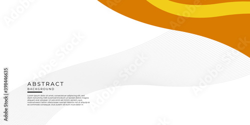 Modern abstract geometric yellow orange and white background with wavy shapes decoration. Futuristic tech vector for presentation design, banner, corporate profile and more