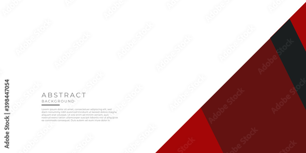Red black abstract presentation background on white background with text space