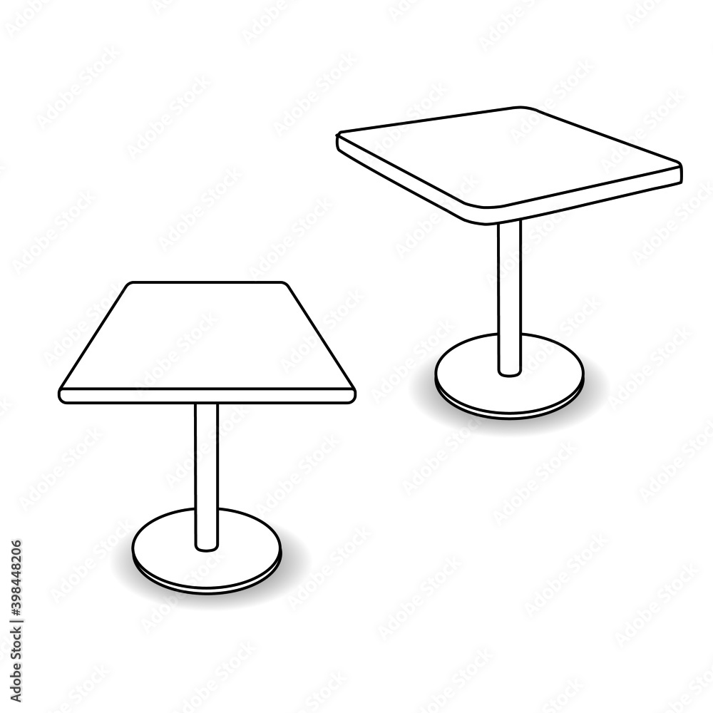 Out line two table on white isolate background Out line two table on white isolate background