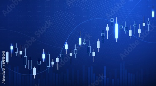 Forex and stock exchange chart vector illustration. Japanese candle stick graph of stock market trading. Finance and forex trade background