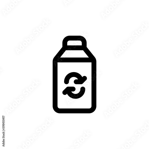 Eco Ecology Plastic Bottle Outline Icon, Logo, Vector