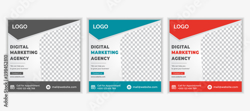 Business promotion and creative marketing agency social media post banner template 