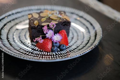 Obraz na plátně dark chocolate homemade keto vegan flourless brownie