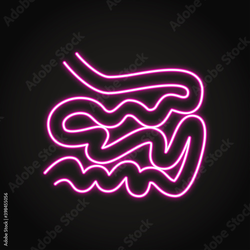 Neon small intestine icon in line style