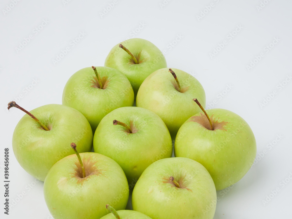 Apple on white table background, green Apple fruit background. natural fresh products. Apple on white table background, green Apple fruit background. natural fresh products.