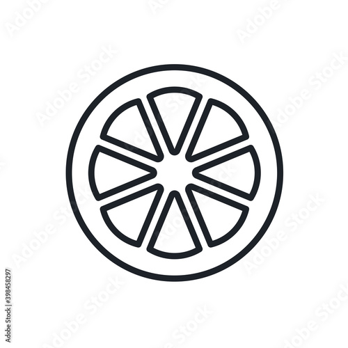Citrus fruit icon. Vector linear icon, contour, shape, outline isolated on a white background. Thin line. Modern minimalistic design. Fruits.
