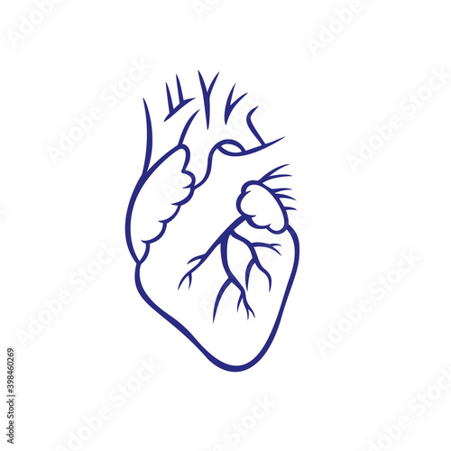 Human heart symbol. Vector illustration.