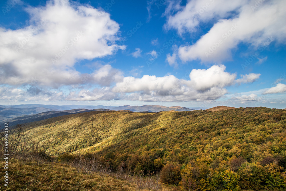 Autumn in the mountains. Bieszczady.  Wielka Rawka  Mountain Range