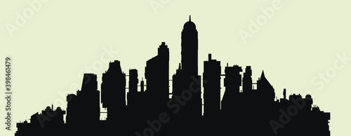 Futuristic city silhouette. panorama. Vector