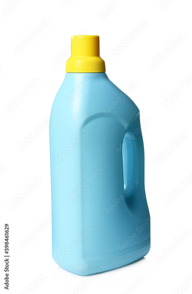 Light blue bottle of cleaning product isolated on white Light blue bottle of cleaning product isolated on white