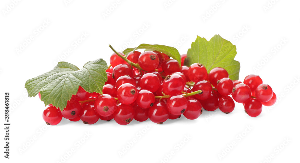Delicious ripe red currants isolated on white Delicious ripe red currants isolated on white