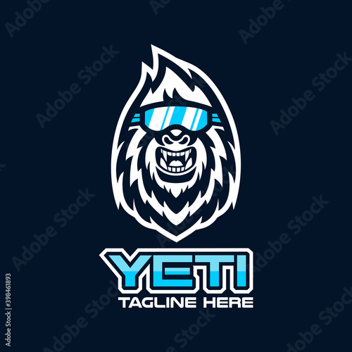 Modern yeti head mascot logo