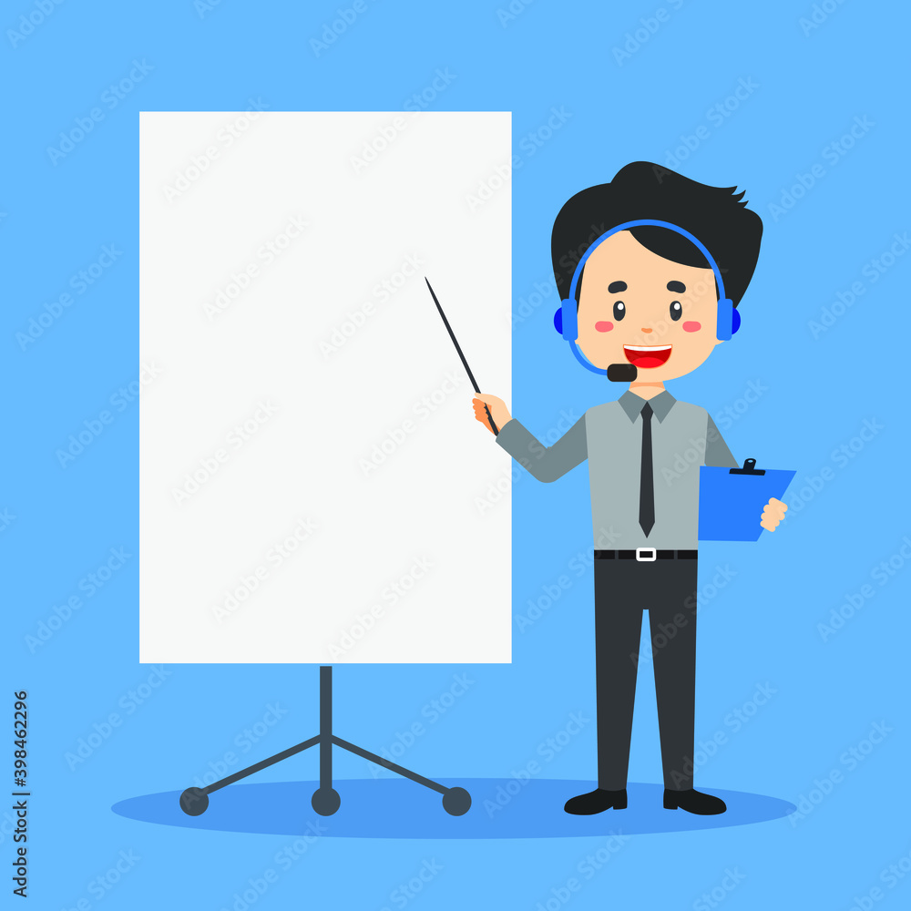 Stock Vector Call Center with Blank Board Stock Vector Call Center with Blank Board