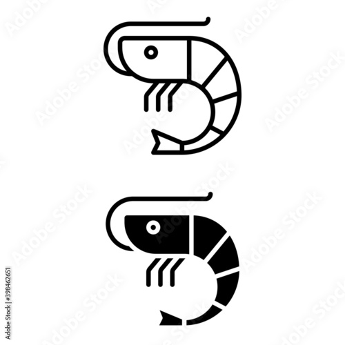 shrimp icon vector set. seafood illustration sign collection. food symbol.