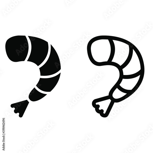 shrimp icon vector set. seafood illustration sign collection. food symbol.