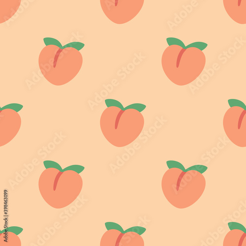 Peach seamless pattern. Aesthetic peachy seamless pattern. VSCO girl aesthetic background. Vector.