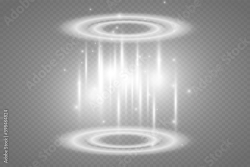 Magic fantasy portal. Futuristic teleport. Light effect.