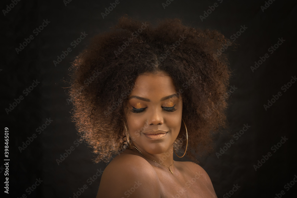 Gorgeous black model with makeup and hairstyle Gorgeous black model with makeup and hairstyle