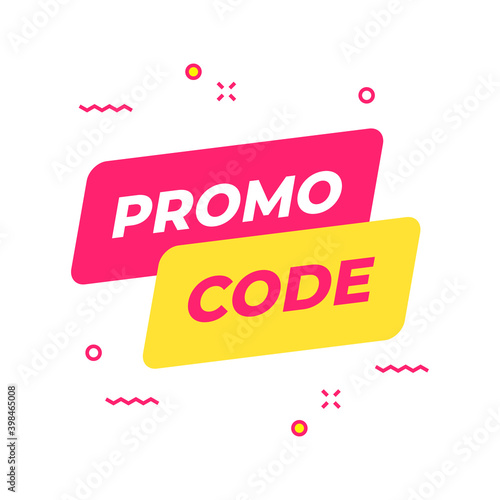 Promo code symbol. Promotion code sign isolated on white background.