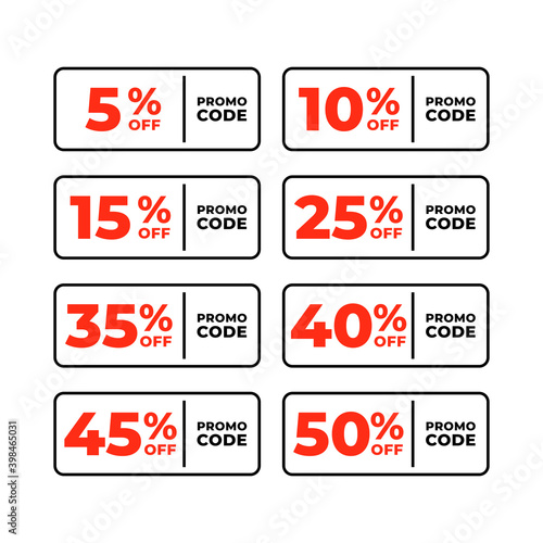 Promo code tag. Promotion code sign isolated on white background.