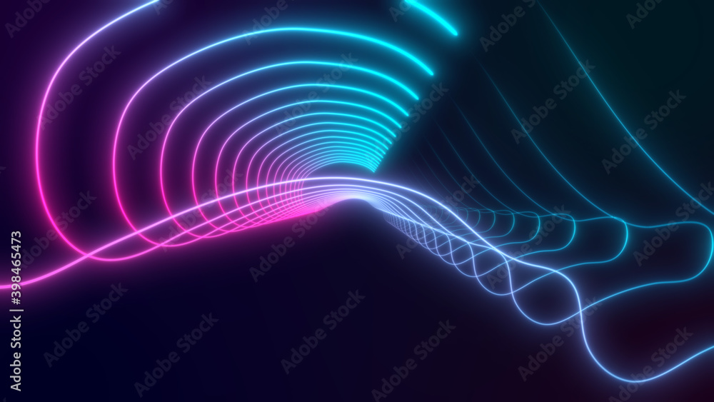 3D Rendered Modern Abstract glowing Neon Lines waves in 8K 3D Rendered Modern Abstract glowing Neon Lines waves in 8K