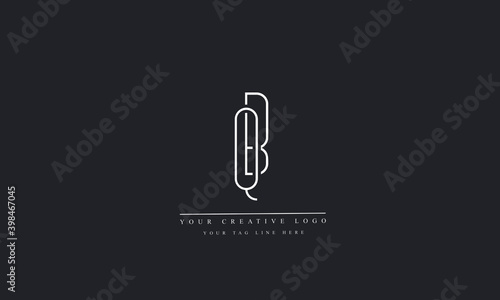 QB, BQ, Q, B Letter Logo Design with Creative Modern Trendy Typography	