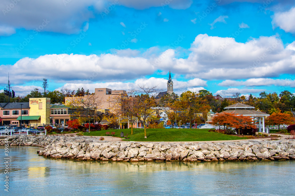 Fototapeta premium Port Washington Town view in Wisconsin of USA