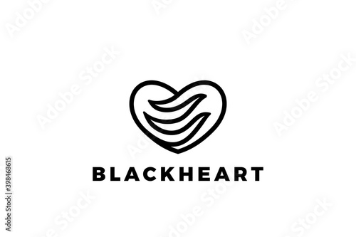 Heart Love Logo design vector template. Valentines day Romantic dating Charity Donation Logotype concept icon.