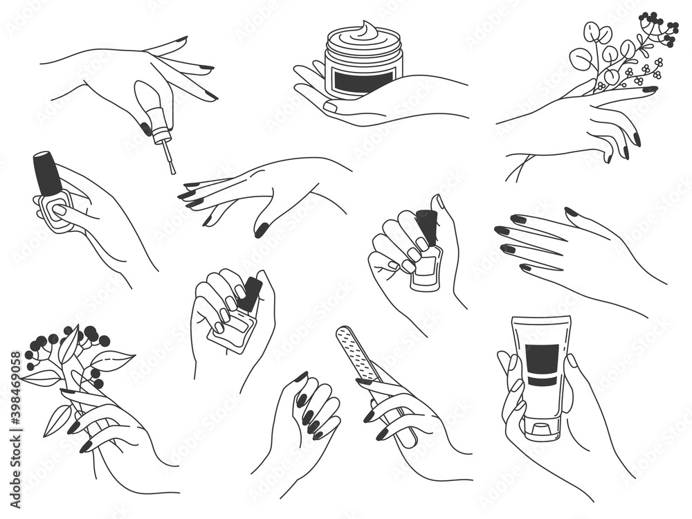 Manicure vector seamless pattern. Nail salon vector. Manicure and pedicure  studio. Fashion beauty banner for spa with nail polish or lacquer. hand  draw illustration with nail manicure accessories 21309438 Vector Art at