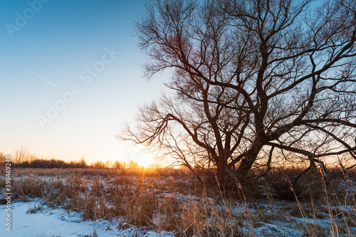winter landscape with frozen river © Alex