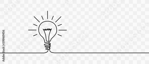 Electric lamp. Hand-drawn. A light bulb. Light bulb included or idea line art icon for apps and websites. Vector illustration