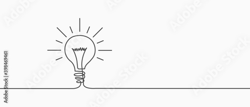 Electric lamp. Hand-drawn. A light bulb. Light bulb included or idea line art icon for apps and websites. Vector illustration