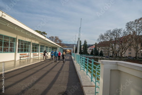 Bridge for pedestrian in Piestany spa town in Slovakia