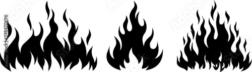 Slika na platnu Bonfire fire flame icons collection