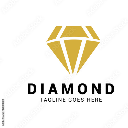 Diamond gold jewelry concept logo icon vector template.