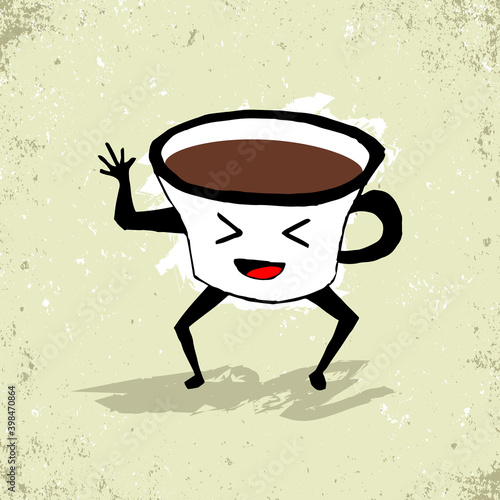 expressive coffee cup cartoon vector
