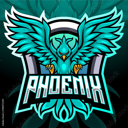 Phoenix bird mascot. esport logo design