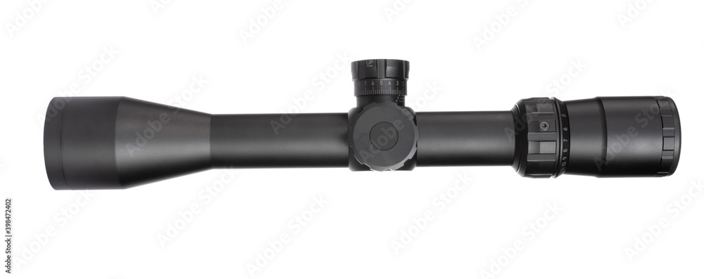 Adustable riflescope on white Adustable riflescope on white