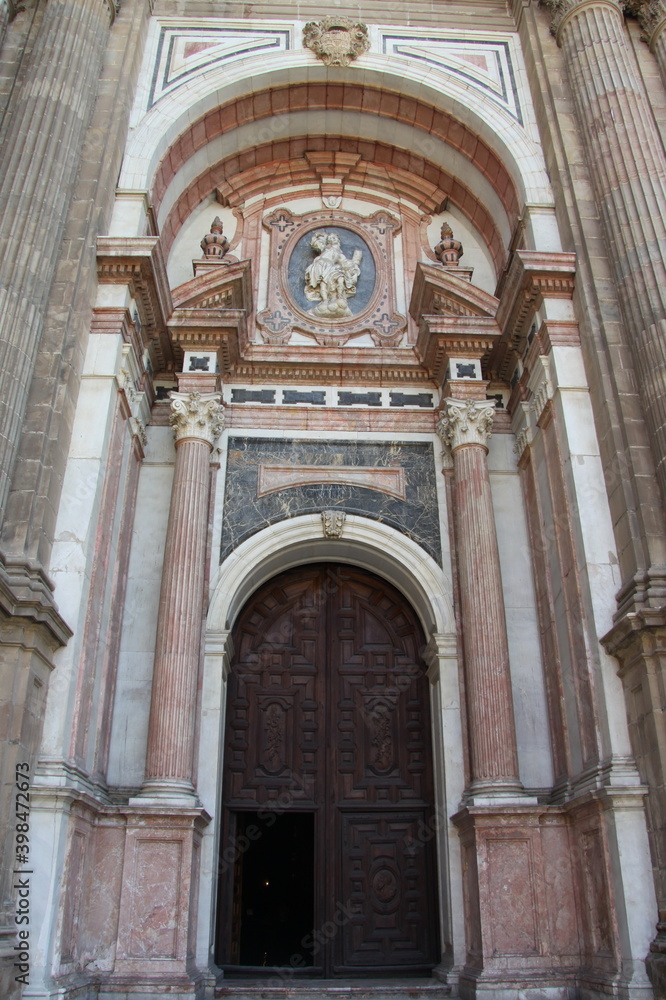 The entrance to the Cathedral of Malaga