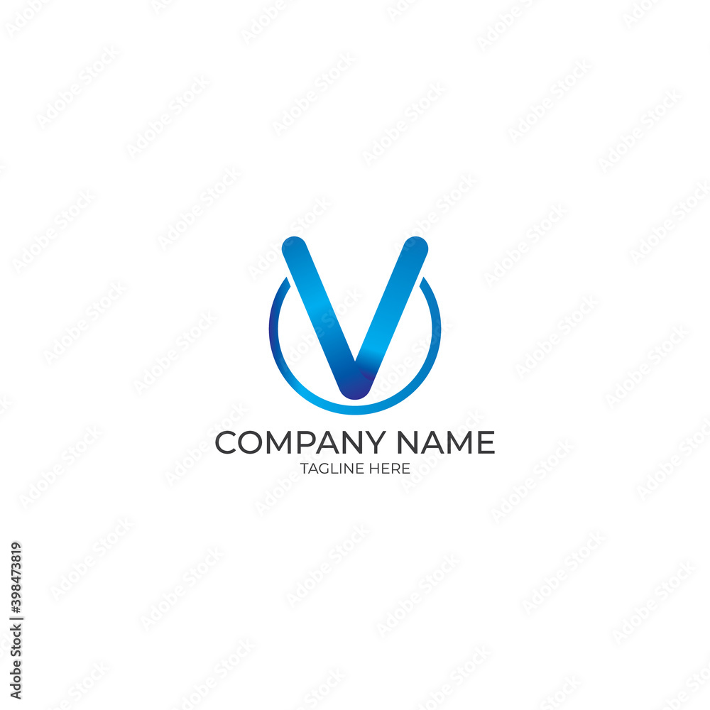 Letter v logo, v  letter logo vector template stock image illustration