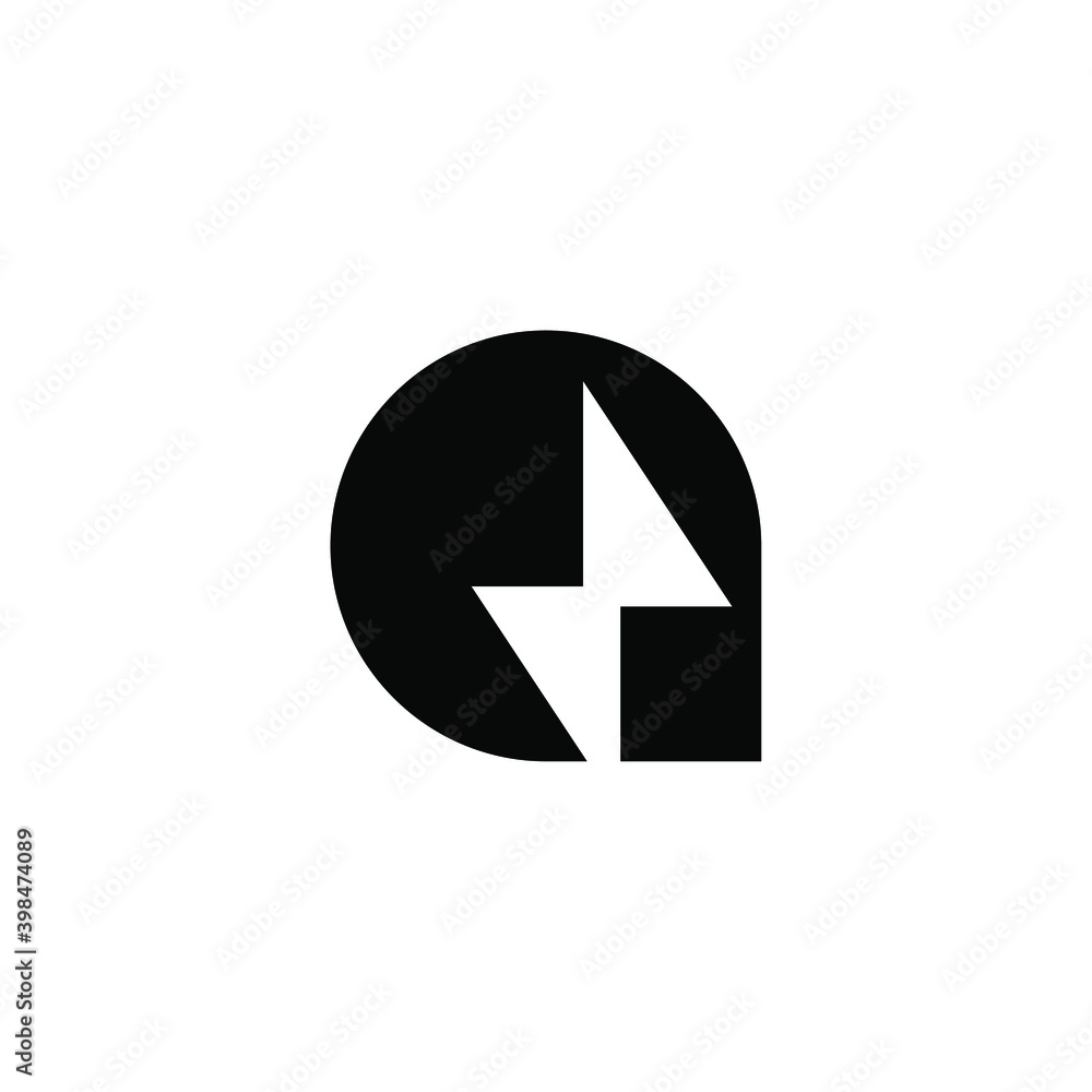 Power flash with Letter A logo design template Power flash with Letter A logo design template