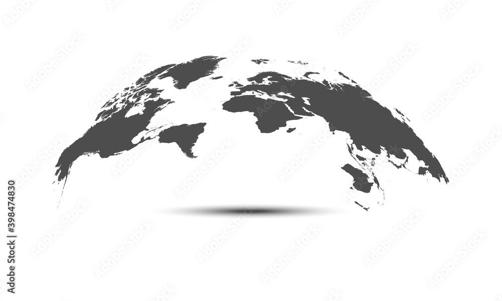Naklejka premium 3D Globe Map Template Monochrome Design for Education, Science, Web Presentations.