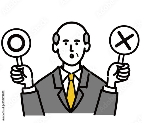 Wallpaper Mural 男性　シニア　スーツ　ベクター　ポップ　マル　バツ ○×
 Torontodigital.ca