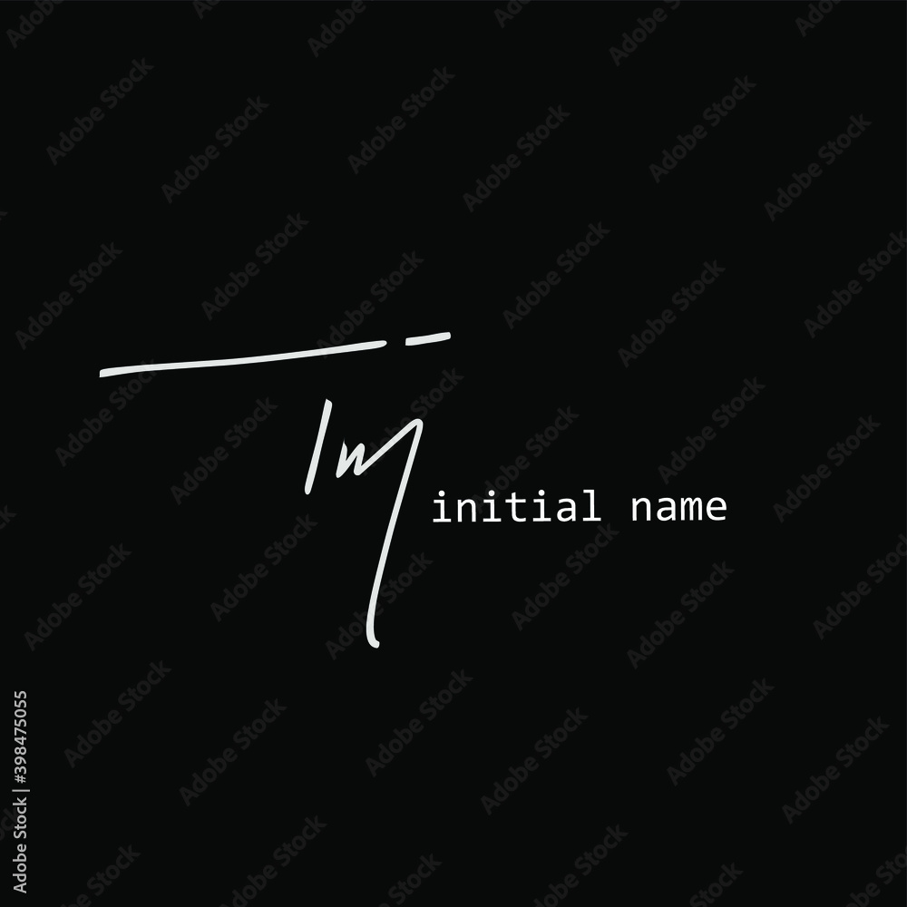 TM initial handwriting monogram name TM initial handwriting monogram name