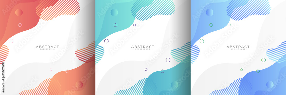 abstract wave background with geometric shapes design in three soft pastel colors
